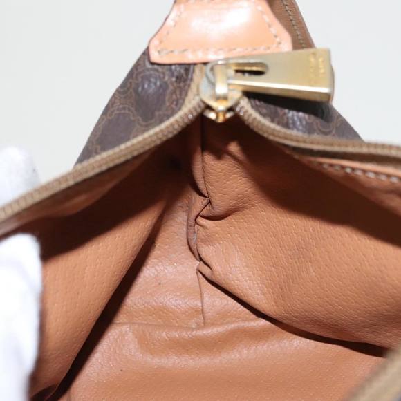 CELINE Macadam Canvas Hand Bag PVC Leather Gold Brown Auth 95581 - Picture 11 of 16
